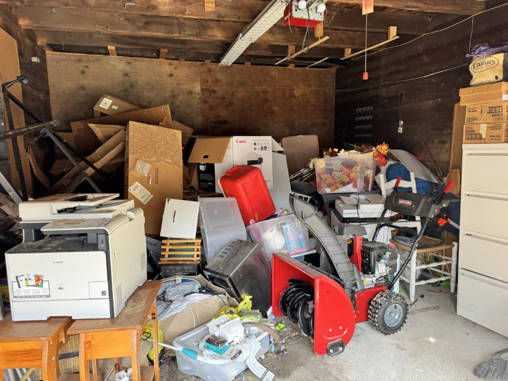 Before - cluttered space needing organization